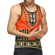 Retro Ethnic Mens Summer Casual Tank Tops Crew Neck Floral Print Vest Tee Loose HipHop Joggers Streetwear African Style Tee
