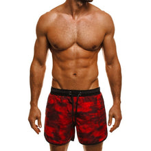 Male Board Shorts Military Camouflage Floral Print Sporting Loose Fitness Joggers Workouts Gyms Drawstring Hawaii Milk Silk