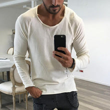 Fashion Autumn Long Sleeve Casual T Shirts Black Men Crew Neck Solid Color Loose Fitness Joggers Workouts Gyms Male Tee Spring