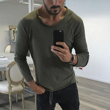 Fashion Autumn Long Sleeve Casual T Shirts Black Men Crew Neck Solid Color Loose Fitness Joggers Workouts Gyms Male Tee Spring